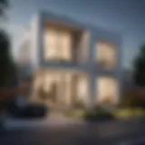 Modern townhouse exterior showcasing urban architecture