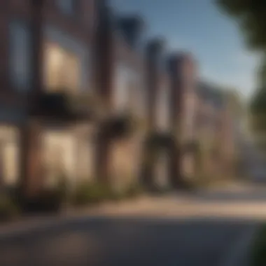 Urban Community Surrounding Townhouses Urban community environment surrounding townhouse properties