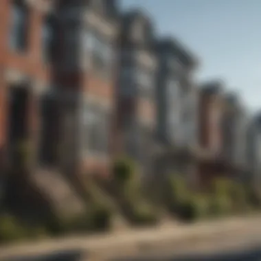 Charming residential street in East Boston with unique architecture