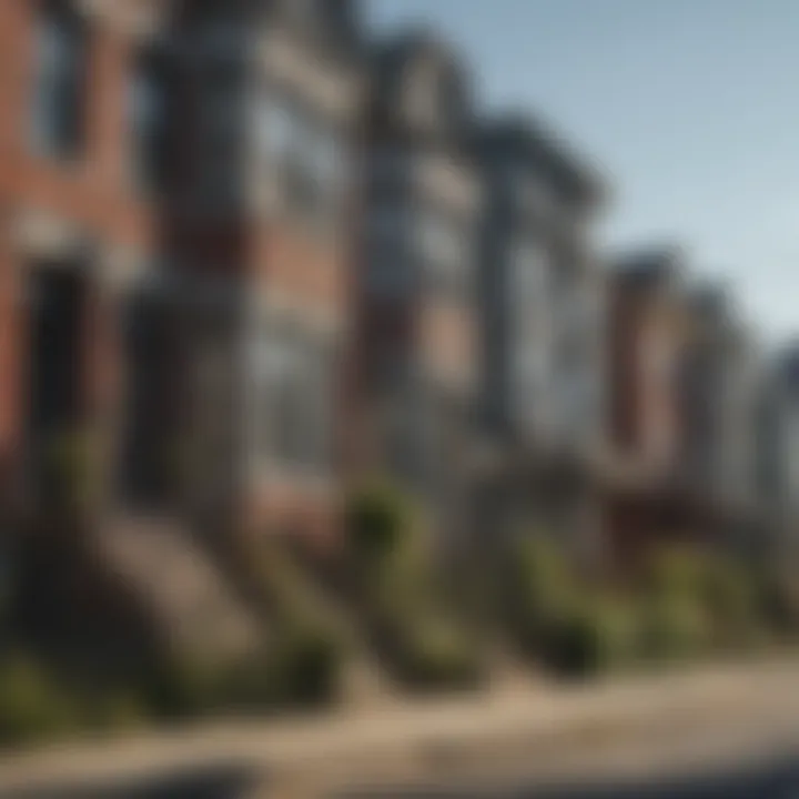 Charming residential street in East Boston with unique architecture