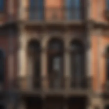 Facade of a Charming Old Building Charming old building facade with intricate design elements