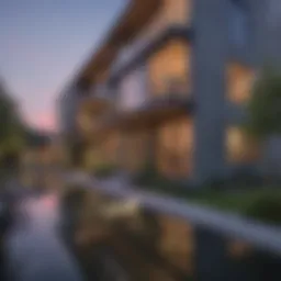 Architectural design of The Meadows Apartments showcasing modern aesthetics