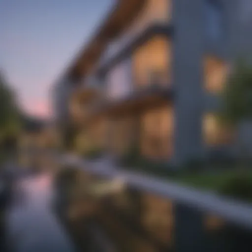 Architectural design of The Meadows Apartments showcasing modern aesthetics