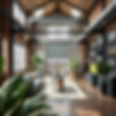 Trendy loft space with industrial design elements