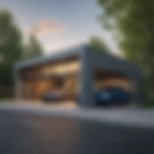 A modern tandem garage showcasing innovative design