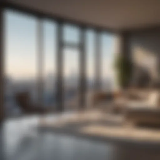 Luxurious studio apartment with panoramic city views