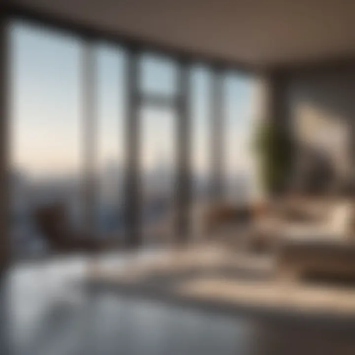 Luxurious studio apartment with panoramic city views