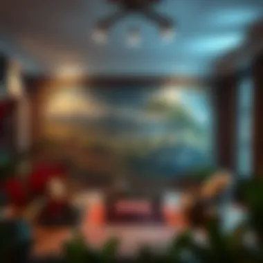 A historical tapestry displayed in an elegant interior setting