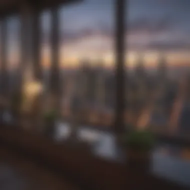 Scenic view from a Tribune Tower residence showcasing the city skyline