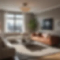 Elegant two-bedroom interior showcasing modern decor and spacious layout