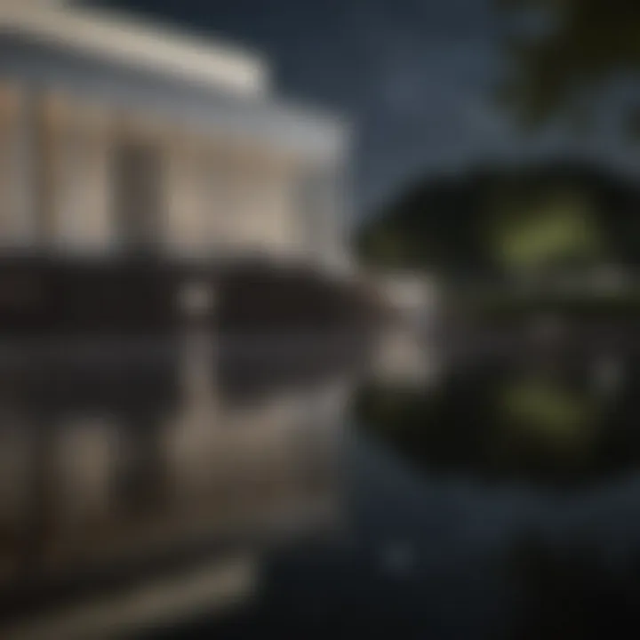 The majestic Lincoln Memorial reflecting in the Reflecting Pool under a starry night.