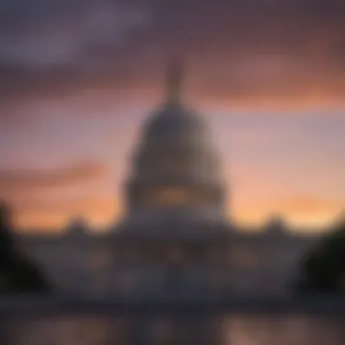 United States Capitol Building at Twilight The iconic silhouette of the United States Capitol building against a twilight sky.