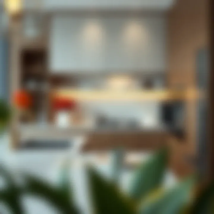 Close-up of a modern apartment kitchen with high-end finishes