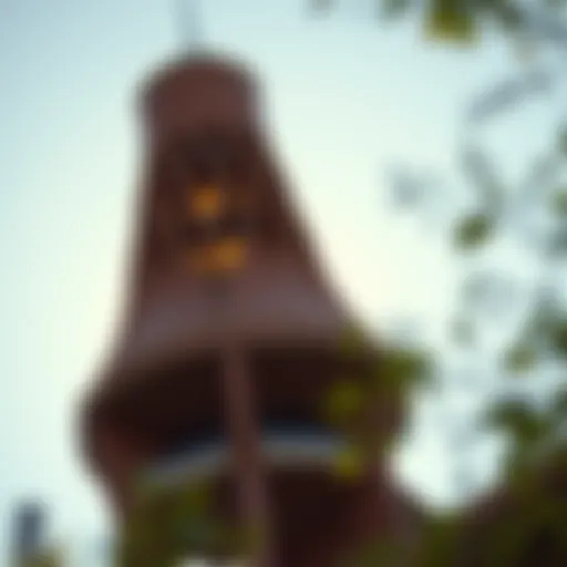 Frank Lloyd Wright's Architectural Spire A beautifully designed spire showcasing Frank Lloyd Wright's distinctive architectural style