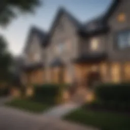 Stunning exterior view of Glen Oaks Townhomes showcasing unique architectural design