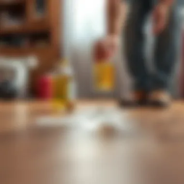 Application of mineral spirits on hardwood floor