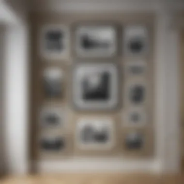 A beautifully hung gallery wall showcasing heavy frames