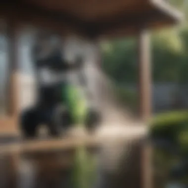 Powerful Outdoor Pressure Washer Powerful outdoor pressure washer in action