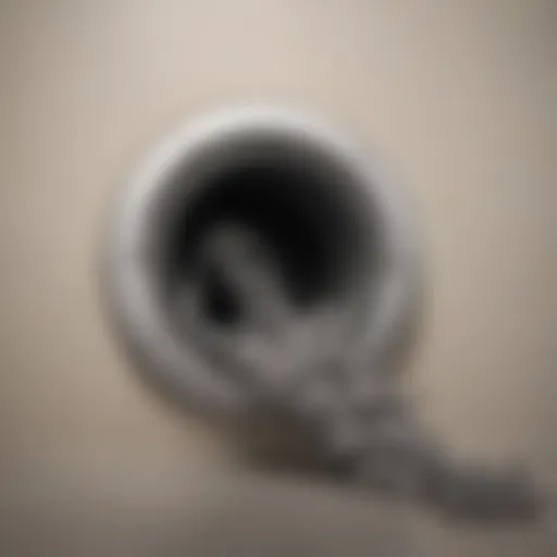 Illustration showing a clogged dryer vent with lint buildup