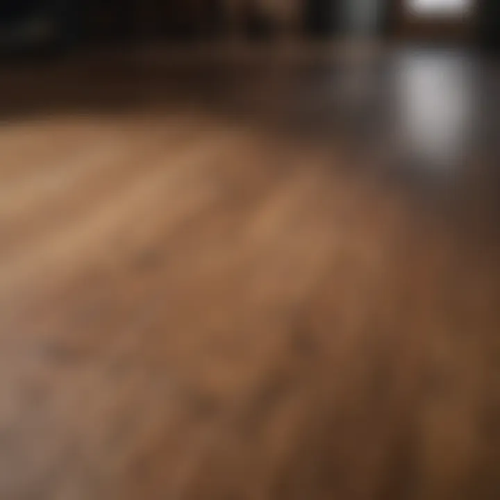 Before and after comparison of wood plank laminate floor cleaning