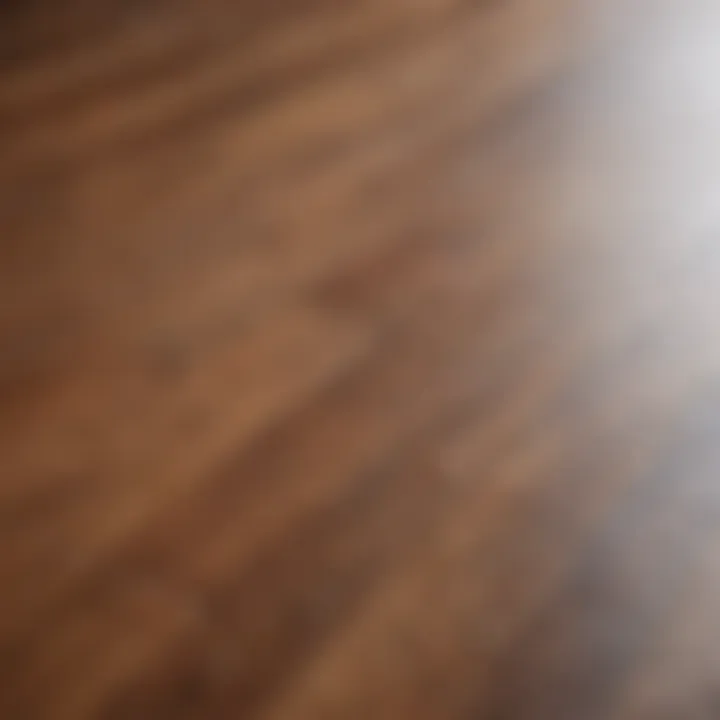 A close-up of a stubborn stain on laminate flooring