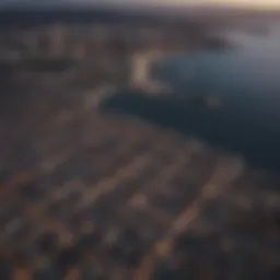 Aerial view of the Bay Area with skyline