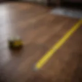 Measuring tape laid across a floor