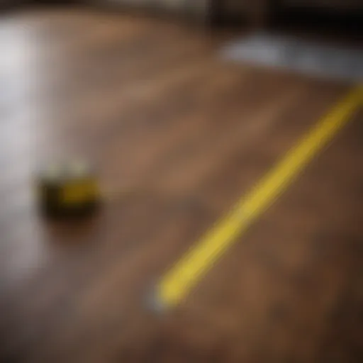 Measuring tape laid across a floor