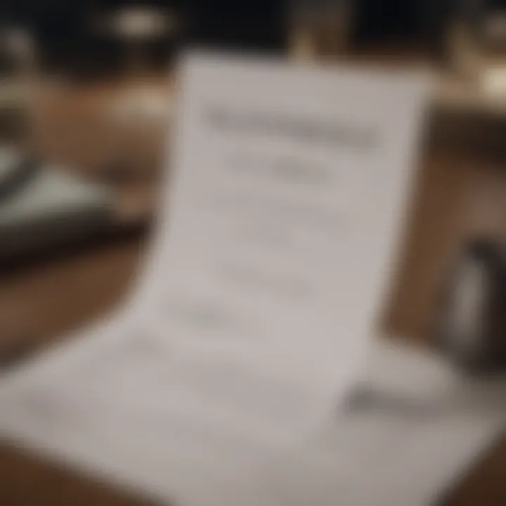 A close-up of a lease agreement document on a desk.