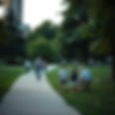 A serene park in Hyde Park with families enjoying the outdoors