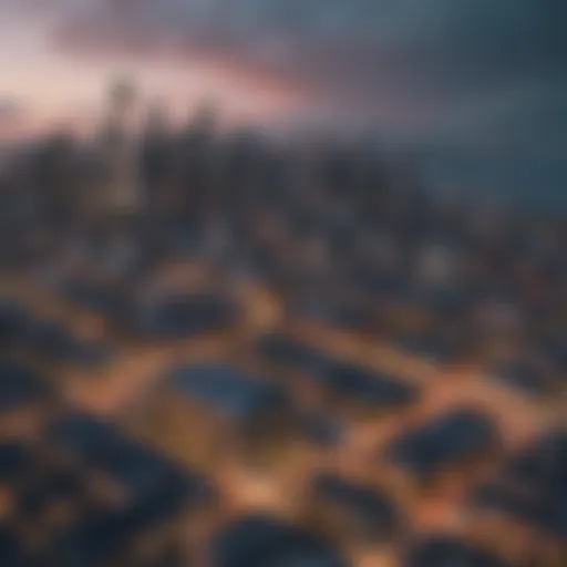 Aerial view of Seattle skyline with vibrant city life