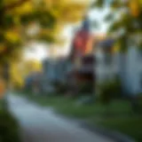A picturesque suburban neighborhood with well-maintained homes