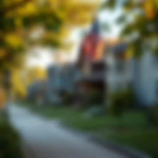 A picturesque suburban neighborhood with well-maintained homes