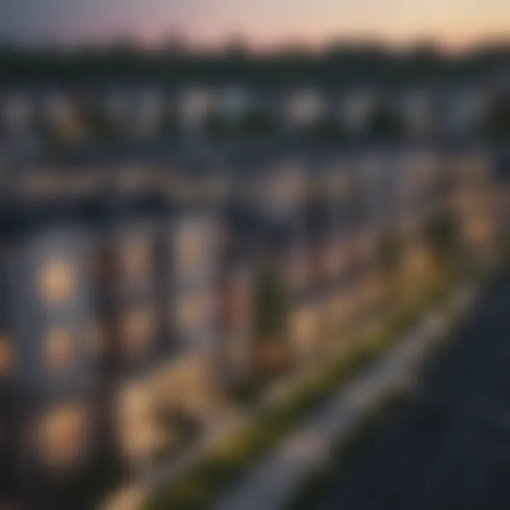 Aerial view of multifamily homes showcasing diverse architectural styles