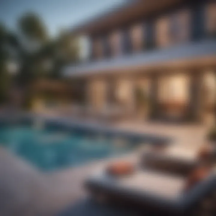 Community amenities including pool and lounge area