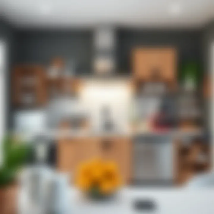 Functional Kitchen Essentials Kitchen filled with essential appliances and storage solutions