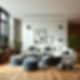 A stylish living room setup with modern furnishings