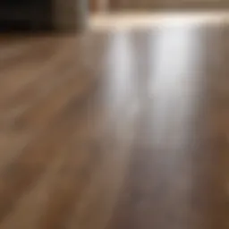Close-up of clean laminate floor reflecting light