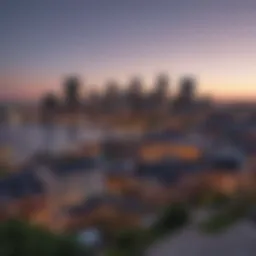 A panoramic view of Baltimore's skyline at dusk
