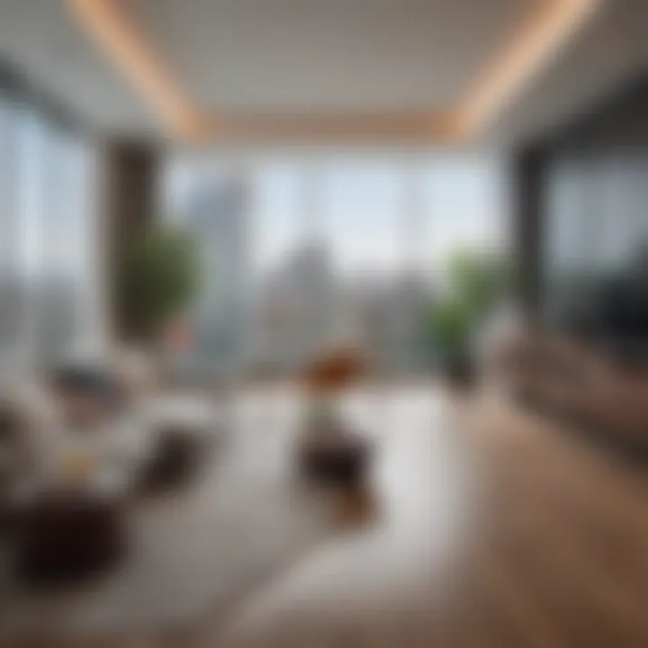 Interior of a stylishly designed living space in Luna Apartments