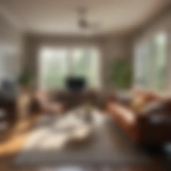 A serene and clutter-free living room showcasing effective organization