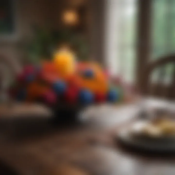 A vibrant and colorful table decor suitable for casual gatherings