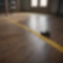 An illustration of a measuring tape stretched across a room floor