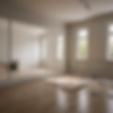 Renovation Space with Measurement Indicators Home renovation space with measurement markers