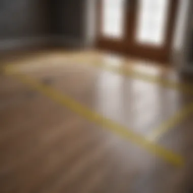 Accurate Room Measurements Measuring tape on a floor showing measurement of room area