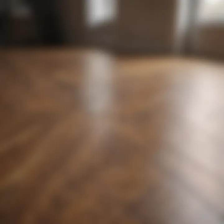 Before and after comparison of laminate flooring cleaned with vinegar
