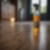 Vinegar solution in a spray bottle ready for cleaning laminate floors