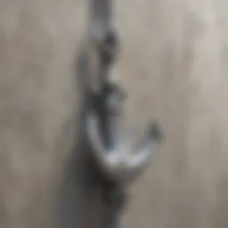 Close-up of a concrete wall with an anchor installed