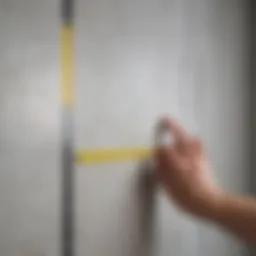 Measuring wall length with tape