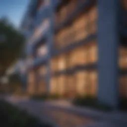 Architectural view of Midtown Belvedere Apartments showcasing modern design